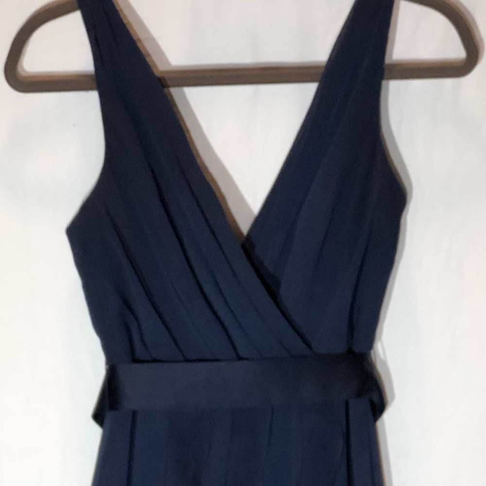 White by Vera Wang Navy Ruffle Bridesmaid Dress